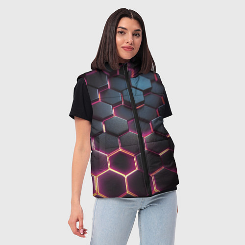 Женский жилет Киберсоты / 3D-Черный – фото 3
