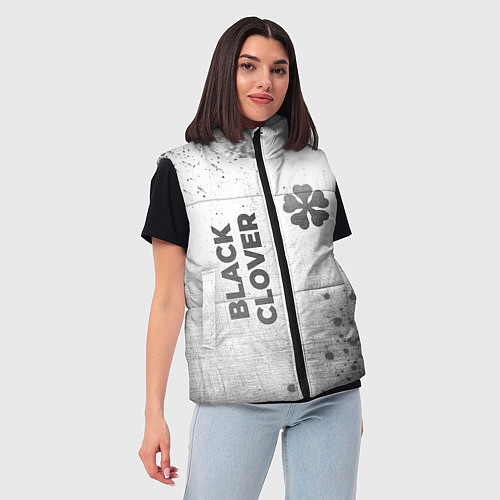 Женский жилет Black Clover - white gradient вертикально / 3D-Черный – фото 3