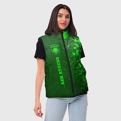 Женский жилет AEK Athens - green gradient по-вертикали / 3D-Черный – фото 3