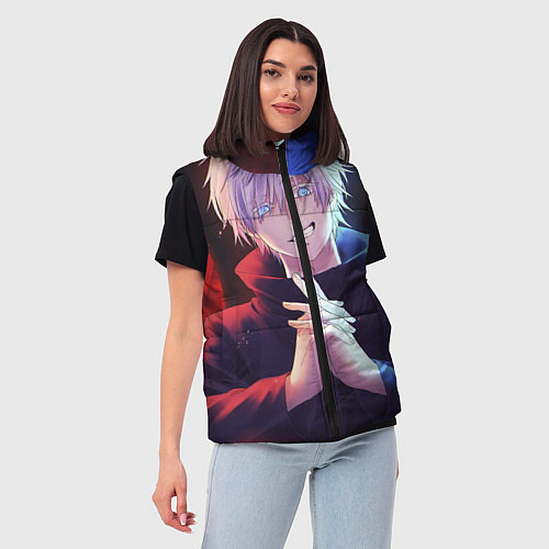 Женский жилет Аниме - магическая битва / 3D-Светло-серый – фото 3