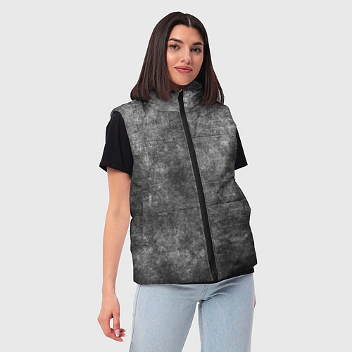 Женский жилет Абстракция - gray wall / 3D-Черный – фото 3