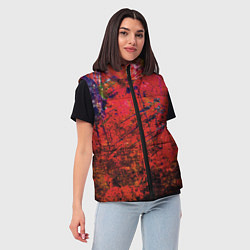 Женский жилет Абстракция - dark red grunge, цвет: 3D-светло-серый — фото 2