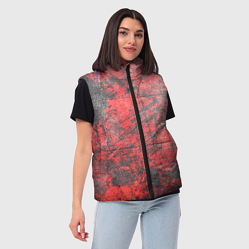 Женский жилет Абстракция - grunge vibe / 3D-Черный – фото 3