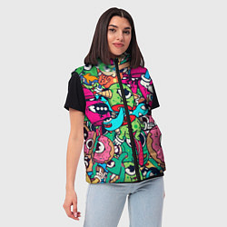 Женский жилет Color doodle monsters, цвет: 3D-светло-серый — фото 2