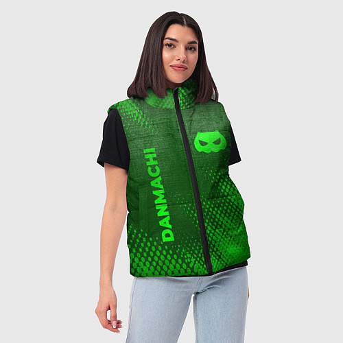 Женский жилет DanMachi - green gradient вертикально / 3D-Черный – фото 3