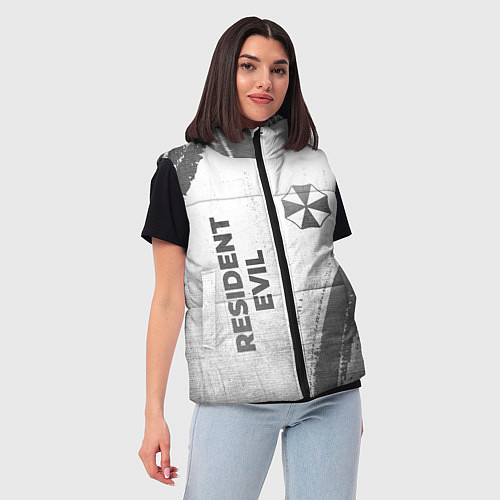 Женский жилет Resident Evil - white gradient вертикально / 3D-Черный – фото 3