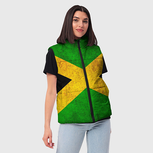 Женский жилет Jamaica flag / 3D-Черный – фото 3
