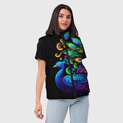 Женский жилет Neon peacock - art, цвет: 3D-красный — фото 2