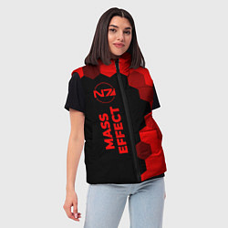 Женский жилет Mass Effect - red gradient по-вертикали, цвет: 3D-черный — фото 2