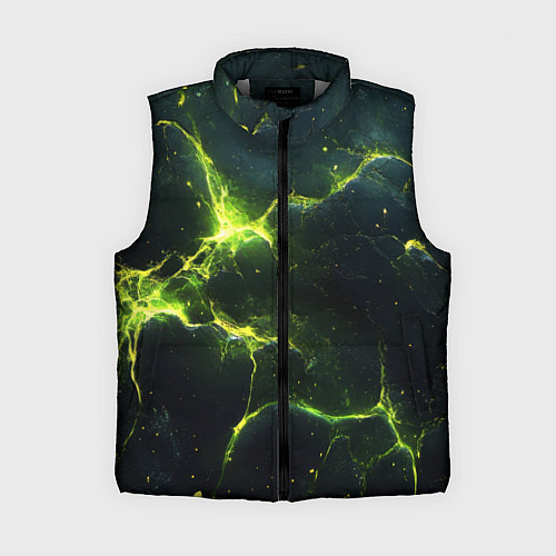 Женский жилет Разбитая плита с зеленым светом / 3D-Светло-серый – фото 1