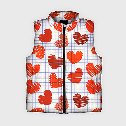 Женский жилет Сердца на бумаге / 3D-Светло-серый – фото 1