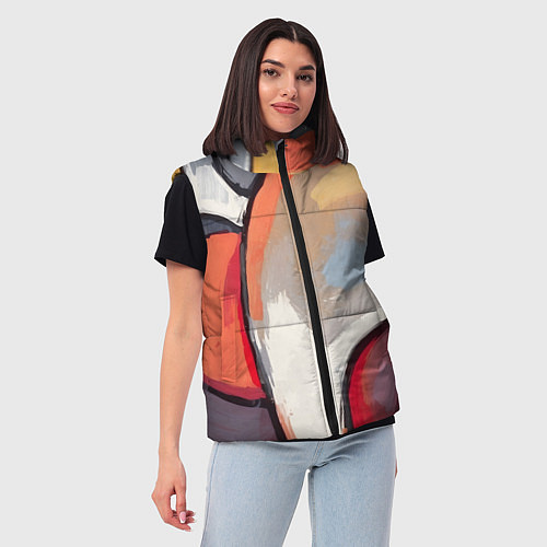 Женский жилет Абстракция с кругами / 3D-Красный – фото 3