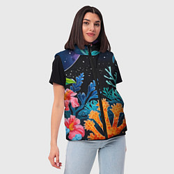 Женский жилет Космические кораллы, цвет: 3D-черный — фото 2