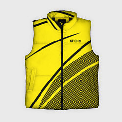 Женский жилет Sport жёлтый с чёрным точечный, цвет: 3D-черный