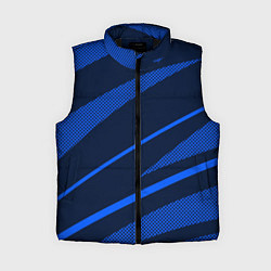 Женский жилет Тёмный синий абстракция полосы, цвет: 3D-черный