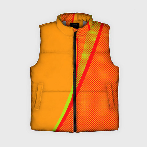 Женский жилет Оранжевый с красным абстрактный с текстурой / 3D-Светло-серый – фото 1