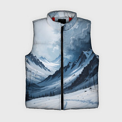 Женский жилет Зимний горный пейзаж маслом