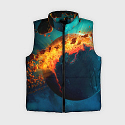 Женский жилет Взрыв планеты, цвет: 3D-светло-серый