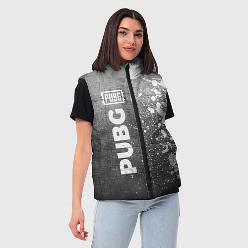Женский жилет PUBG - grey gradient по-вертикали / 3D-Черный – фото 3