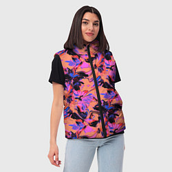 Женский жилет Абстрактные цветы - текучая краска, цвет: 3D-светло-серый — фото 2