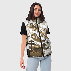 Женский жилет Растения против зомби в бежевых тонах, цвет: 3D-светло-серый — фото 2