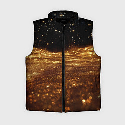 Женский жилет Золотистые крупицы на черном, цвет: 3D-черный
