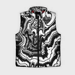 Женский жилет Закрученные волны - чб абстракция, цвет: 3D-красный