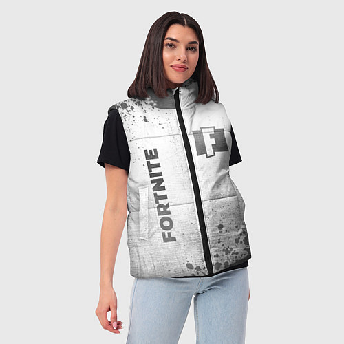 Женский жилет Fortnite - white gradient вертикально / 3D-Черный – фото 3
