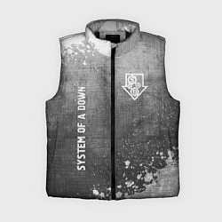 Женский жилет System of a Down - grey gradient вертикально, цвет: 3D-черный