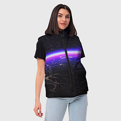 Женский жилет Планета и неоновое свечение, цвет: 3D-красный — фото 2