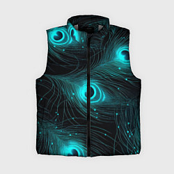 Женский жилет Светящиеся перья павлина паттерн