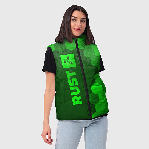 Женский жилет Rust - green gradient по-вертикали / 3D-Черный – фото 3