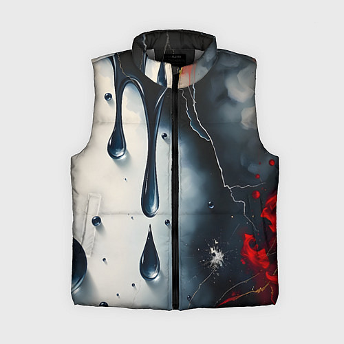 Женский жилет Сюрреалистичная абстракция с каплями / 3D-Светло-серый – фото 1