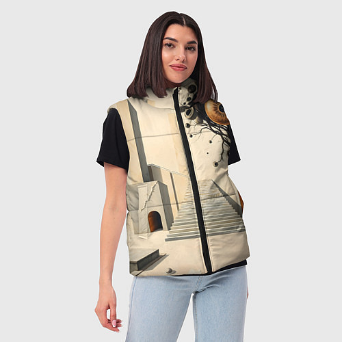 Женский жилет Архитектурный сюр / 3D-Черный – фото 3