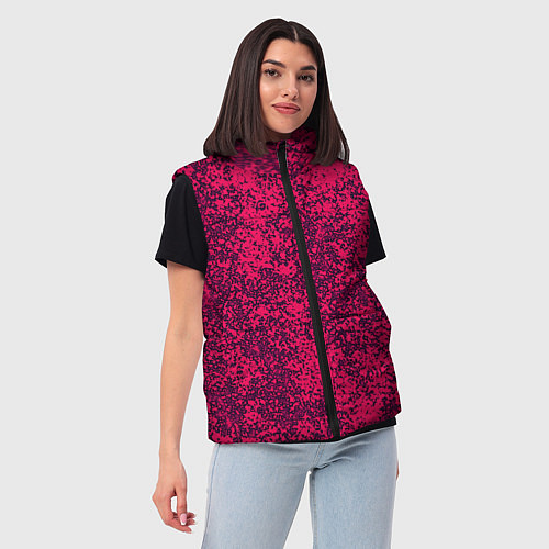 Женский жилет Насыщенный розовый текстура / 3D-Черный – фото 3