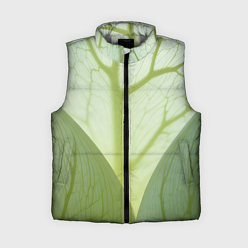 Женский жилет Макро съемка листа / 3D-Светло-серый – фото 1