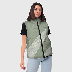 Женский жилет Светлый серо-зелёный абстрактный, цвет: 3D-черный — фото 2
