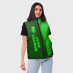 Женский жилет Spirited Away - green gradient по-вертикали, цвет: 3D-черный — фото 2