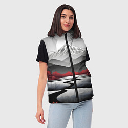 Женский жилет Белые горы и красные деревья, цвет: 3D-красный — фото 2