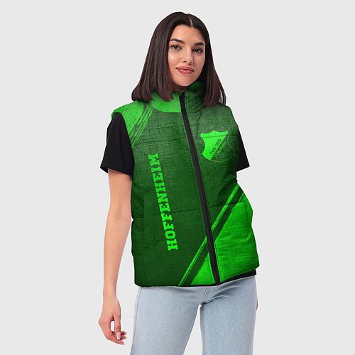 Женский жилет Hoffenheim - green gradient вертикально / 3D-Черный – фото 3