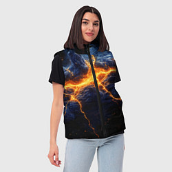 Женский жилет Молнии в разбитом небе, цвет: 3D-красный — фото 2