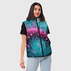 Женский жилет Розовые кристаллы, цвет: 3D-светло-серый — фото 2