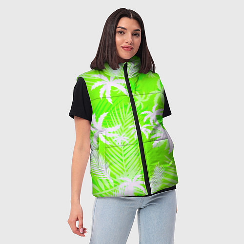 Женский жилет Кислотные тропики / 3D-Черный – фото 3