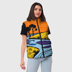 Женский жилет Пейзаж с фантастической природой, цвет: 3D-черный — фото 2