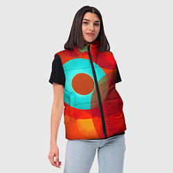 Женский жилет Оптическая абстракция с кругами, цвет: 3D-красный — фото 2