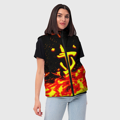 Женский жилет Doom огненное лого / 3D-Черный – фото 3