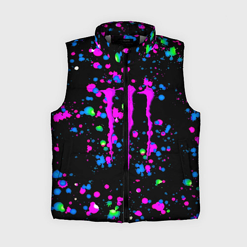 Женский жилет Monster energy неоновые краски / 3D-Светло-серый – фото 1