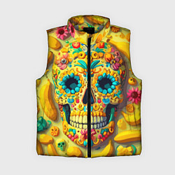 Женский жилет Красочный летний паттерн с черепом - нейроарт