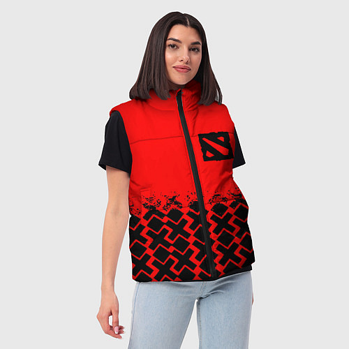 Женский жилет Dota игровой паттерн / 3D-Черный – фото 3