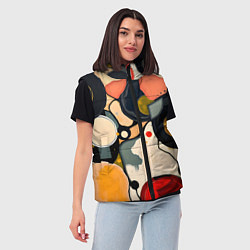 Женский жилет Абстракция с кругами и краской, цвет: 3D-светло-серый — фото 2